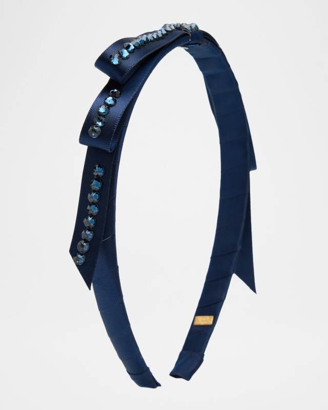 Girl's Thin Satin Bow Headband